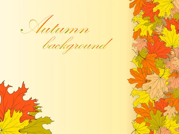 Herbst abstrakten Hintergrund mit bunten Ahornblättern — Stockvektor