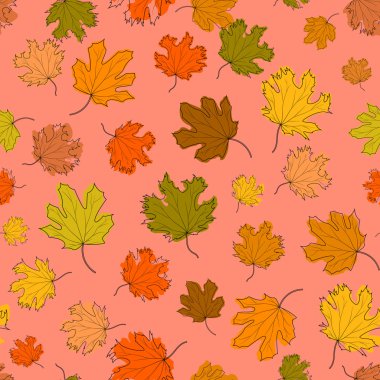 Renkli akçaağaç sonbahar Dikişsiz desen bırakır