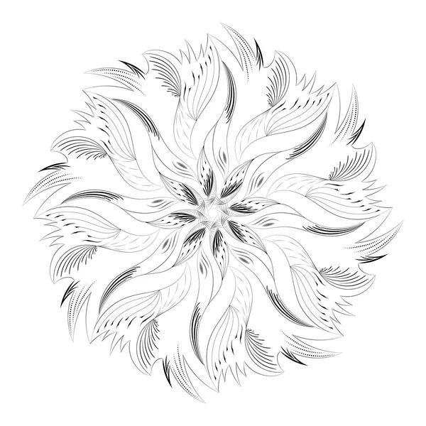 Zwart-wit abstracte circulaire sieraad — Stockvector