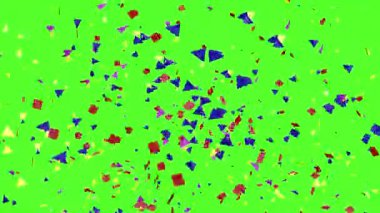 Konfeti Patlama Parçacıkları Yeşil Arkaplan 'ı kutluyor