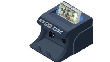  Para Sayma Makinesinde Dolarlık Notlar Paketi
