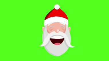 Mutlu Yüzlü Noel Baba gülüyor Neşeli Yeşil arka planda