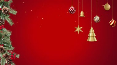Kırmızı Noel arkaplan tasarımları ve süslemeleri