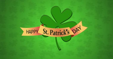 Yonca yaprağıyla Mutlu Aziz Patrick Günü
