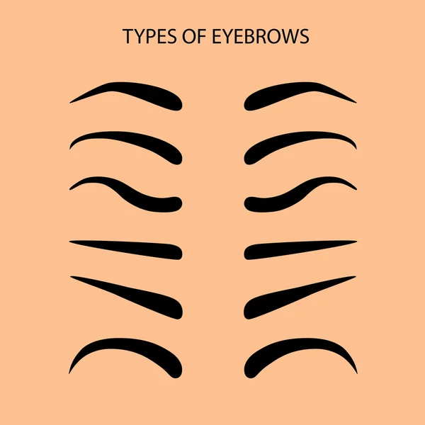 Eyebrows Set Flat Vector Illustration — Stock Vector