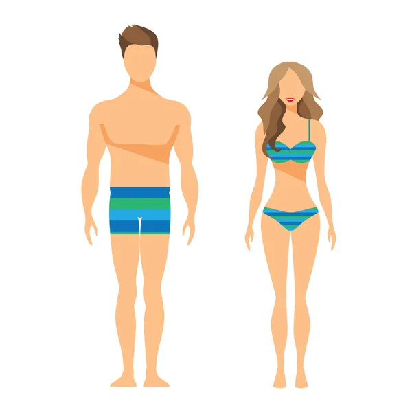 Man and Woman Vector Flat Illustration — Stock Vector
