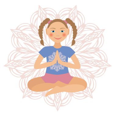 Çocuk yoga pozisyonları vektör Illustration. Çocuk aktiviteleri