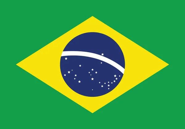 Brasilien Flagge flache Vektor-Illustration. Rio de Janeiro — Stockvektor