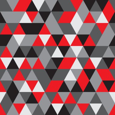 Vektör seamless modeli. Modern şık doku. Geometrik arka plan yinelenen. Siyah, gri ve kırmızı renkler