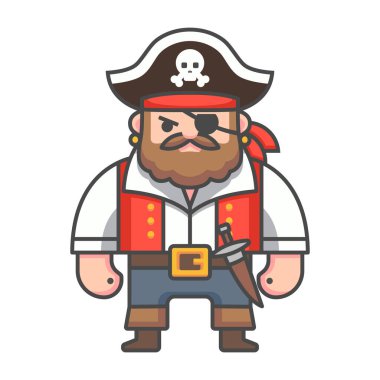 Korsan kaptan vektör sanatı