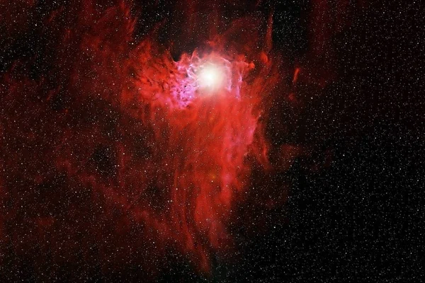 Galaxia Roja Con Estrellas Nebulosas Elementos Esta Imagen Proporcionados Por —  Fotos de Stock