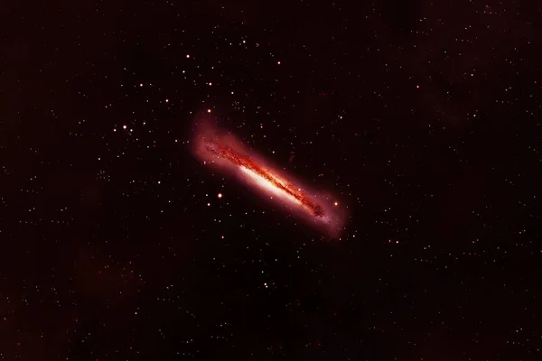 Röd Galax Med Stjärnor Och Nebulosor Delar Denna Bild Tillhandahålls — Stockfoto