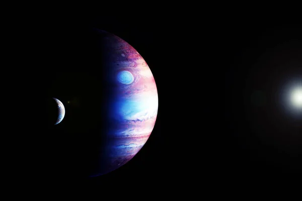Planeta Jupiter ve fantastických barvách. Prvky tohoto snímku poskytla NASA — Stock fotografie