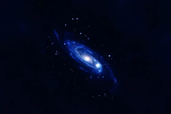 Blå Galax Rymden Delar Denna Bild Tillhandahålls Nasa Högkvalitativt Foto — Stockfoto