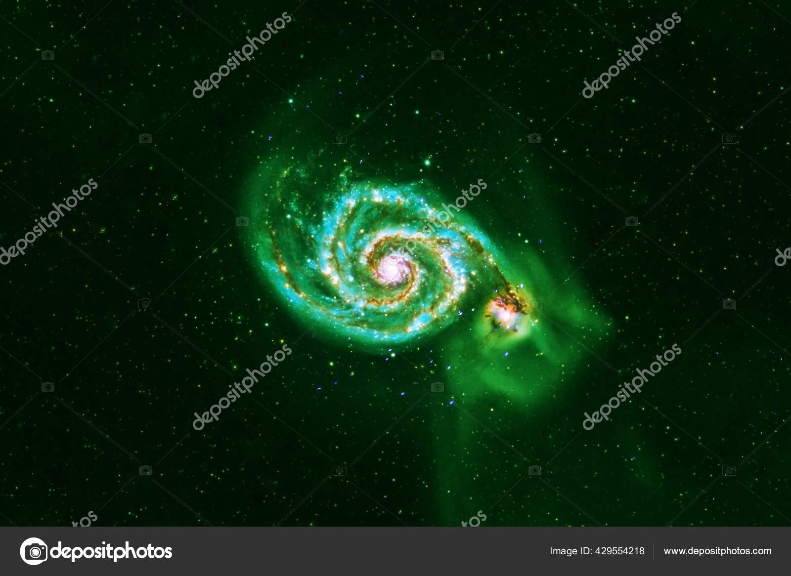 Galaxia Verde Espacio Profundo Elementos Esta Imagen Proporcionados Por  Nasa — Foto de stock #429554218 © Arch88, image size:1600x1166