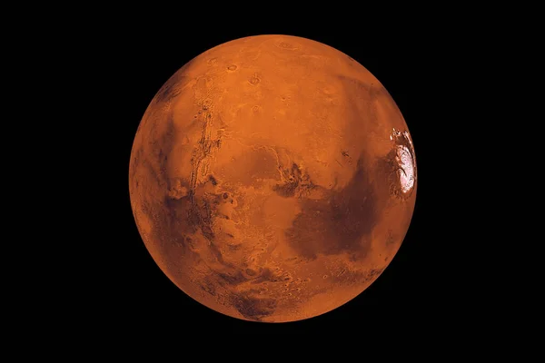 Planeta Mars Czarnym Tle Elementy Tego Obrazu Dostarczone Przez Nasa — Zdjęcie stockowe