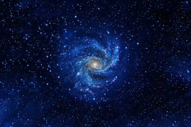 Uzayın derinliklerinde mavi galaksi. Bu görüntünün elementleri NASA tarafından döşenmiştir. Yüksek kalite fotoğraf