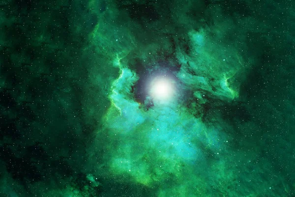 Green galaxy in deep space. Elements of this image furnished by NASA. High quality photo