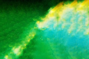 Uzayın derinliklerinde yeşil galaksi. Bu görüntünün elementleri NASA tarafından döşendi..