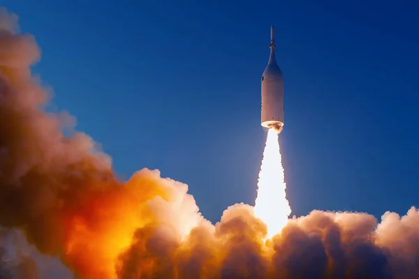 Lançamento Vaivém Espacial Com Fogo Fumo Elementos Desta Imagem Foram — Fotografia de Stock