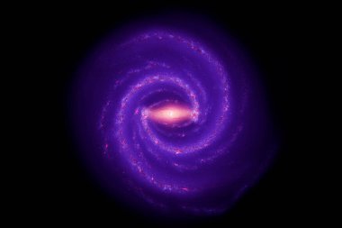 Karanlık bir arka planda sarmal galaksi. Bu görüntünün elementleri NASA tarafından döşendi. Yüksek kalite fotoğraf