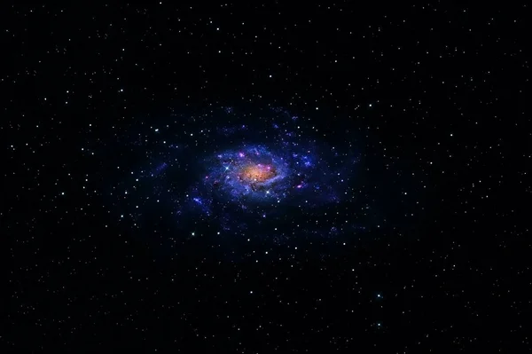 Ruimte nevel in het blauw. Blauwe ruimte met sterren. Elementen van deze afbeelding werden geleverd door NASA. — Stockfoto