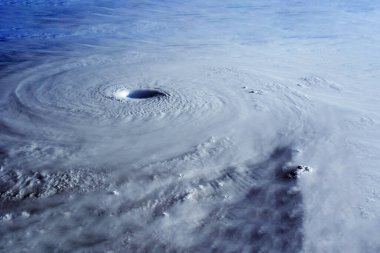 Uzaydan gelen büyük bir kasırga. Bu görüntünün elementleri NASA tarafından döşendi. Yüksek kalite fotoğraf