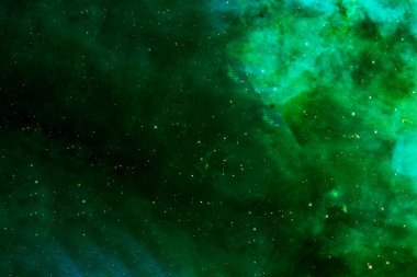 Yıldızlı güzel yeşil galaksi. Bu görüntünün elementleri NASA tarafından döşendi..