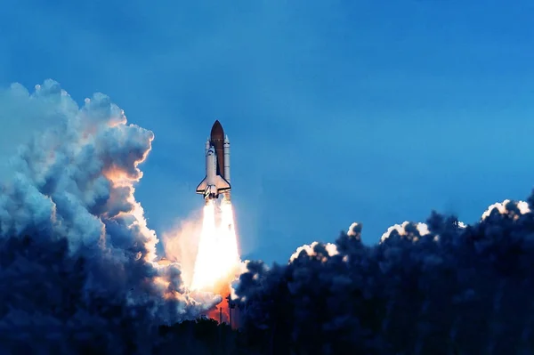 Início Vaivém Plataforma Elementos Desta Imagem Foram Fornecidos Pela Nasa — Fotografia de Stock