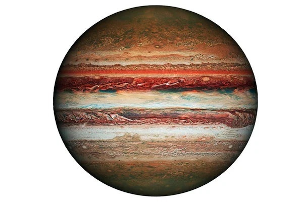 木星被白色背景隔离 这张照片的内容是由Nasa提供的 高质量的照片 — 图库照片