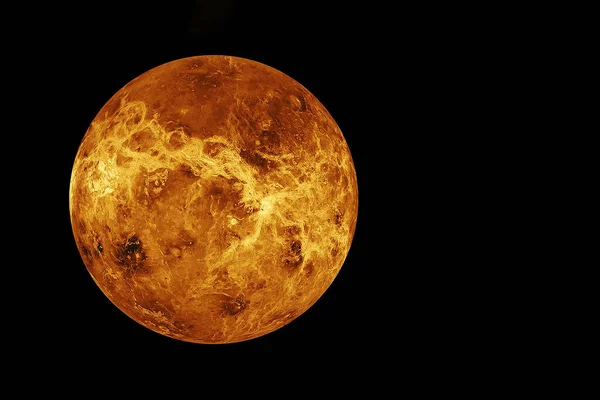 Planeta Venus aislado sobre fondo negro. Elementos de esta imagen fueron proporcionados por la NASA. —  Fotos de Stock