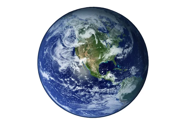 Планета Земля изолирована на белом фоне. Элементы этого изображения были представлены НАСА. — стоковое фото