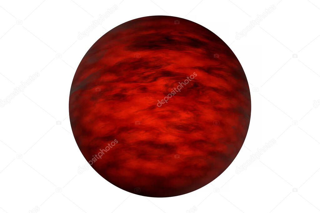 Exoplanet isolated on white background. Elements of this image were furnished by NASA.