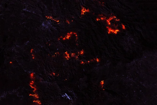 Лісова пожежа з космосу. Елементи цього зображення були обладнані НАСА.. — стокове фото