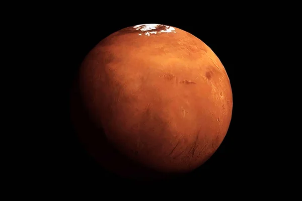 Ο πλανήτης Άρης σε σκοτεινό φόντο, από το διάστημα. Στοιχεία αυτής της εικόνας ήταν επιπλωμένα από τη NASA. — Φωτογραφία Αρχείου