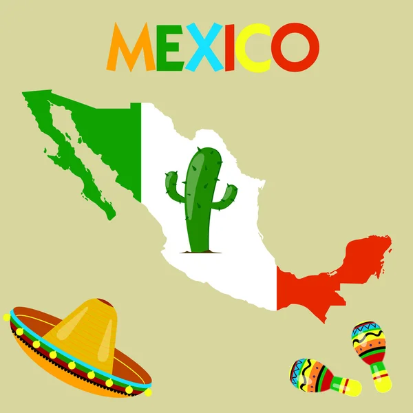 Mapa online de México — Vector de stock