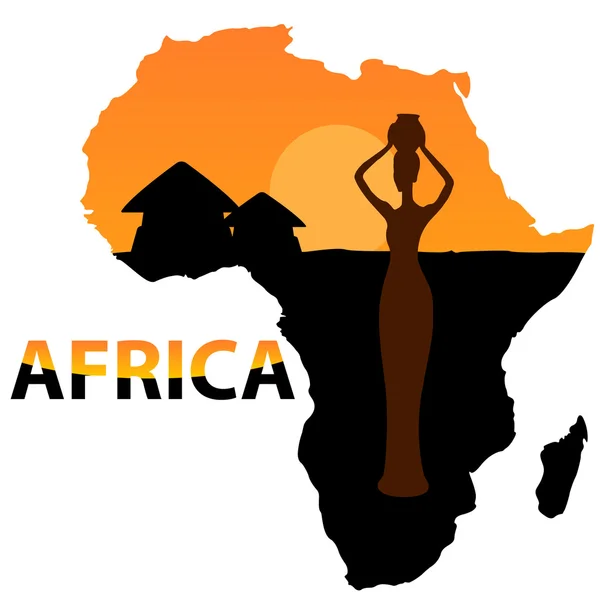 アフリカ地図をベクトルします。 — ストックベクタ