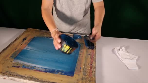 Prepare silk screen — Stock Video