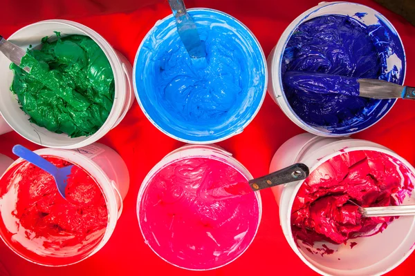 Colorful plastisal ink for t-shirt printing — Stock Photo, Image