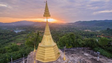 golden pagoda on Sunset 