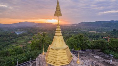 golden pagoda on Sunset 