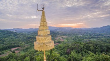 golden pagoda on Sunset 