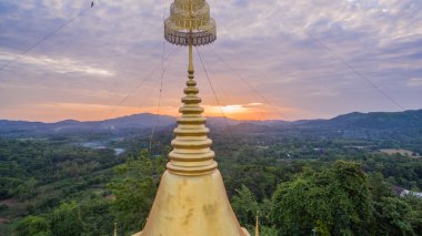 golden pagoda on Sunset 