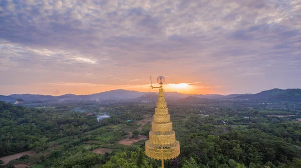 golden pagoda on Sunset 