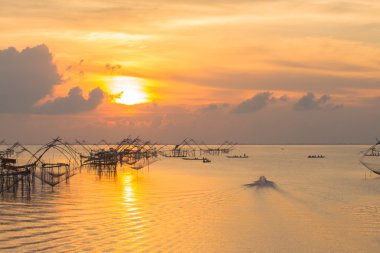 Balık ağı lagün içinde