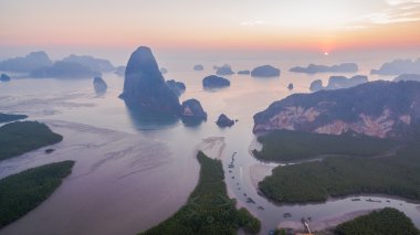 hava fotoğrafçılığı grup Andamansea Phang Nga Adaları