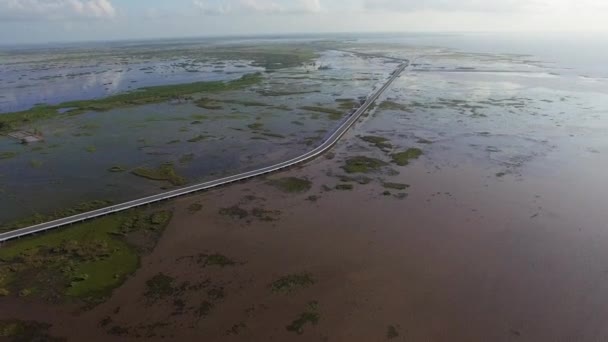 Letecká fotografie v Talay Noi Lake — Stock video