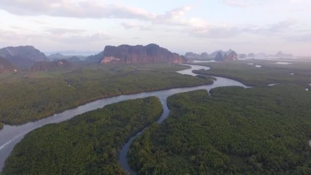 Vue aérienne du golfe de Phang Nga — Video