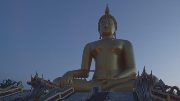 Davanti Grande Buddha Della Thailandia Wat Muang Ang Thong Thailandia — Video Stock