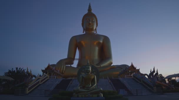 타이의 부처님 앞에서 세상에서 부처는저 논으로 둘러싸인 곳에서 수있다 — 비디오